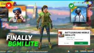 BGMI Lite 2026 release update showing Battlegrounds Mobile India Lite on Play Store with install option