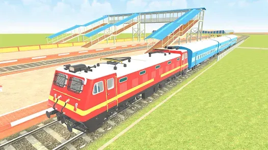 Indian GTA mobile game railway train system showing red Indian Railways engine at station platform