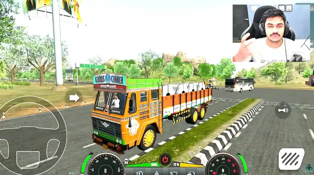 Truck simulator graphics comparison showing realistic truck cabin view and driving experience