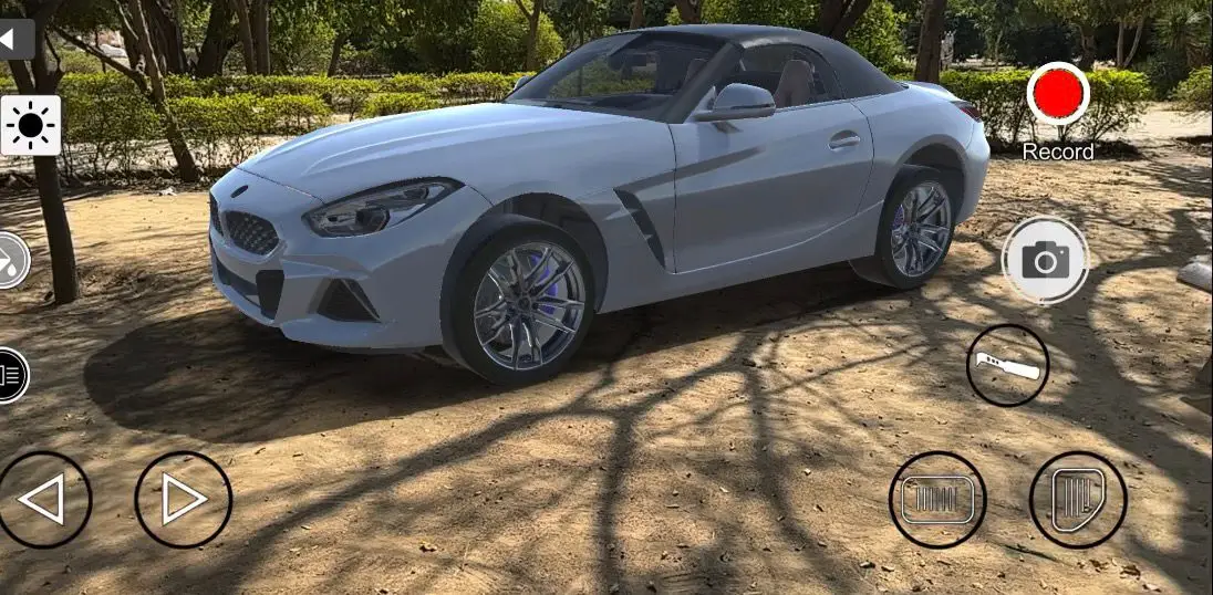 AR Real Driving review showing virtual car placed in real world using augmented reality app