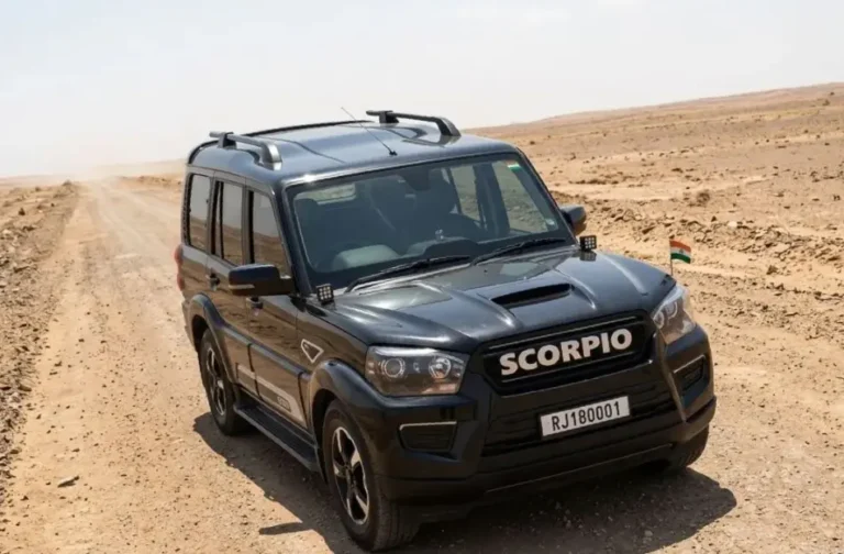 Scorpio S11 Game SUV driving on Indian highway road